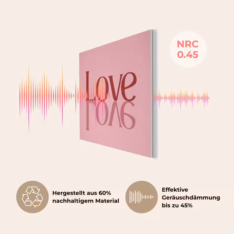 Love - Roze - Spiegeling PET vilt klein -USP_DE