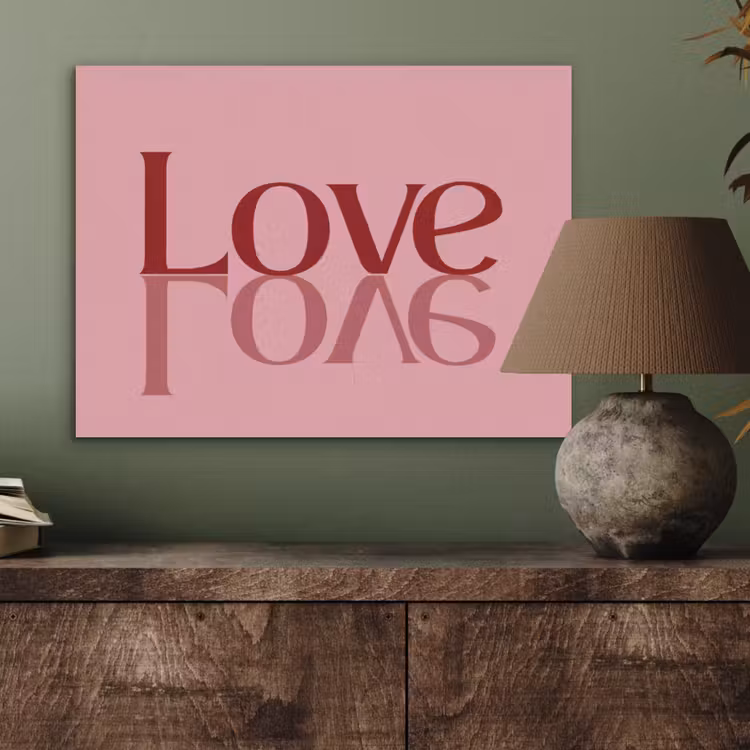 Love - Roze - Spiegeling PET vilt klein -sfeer2