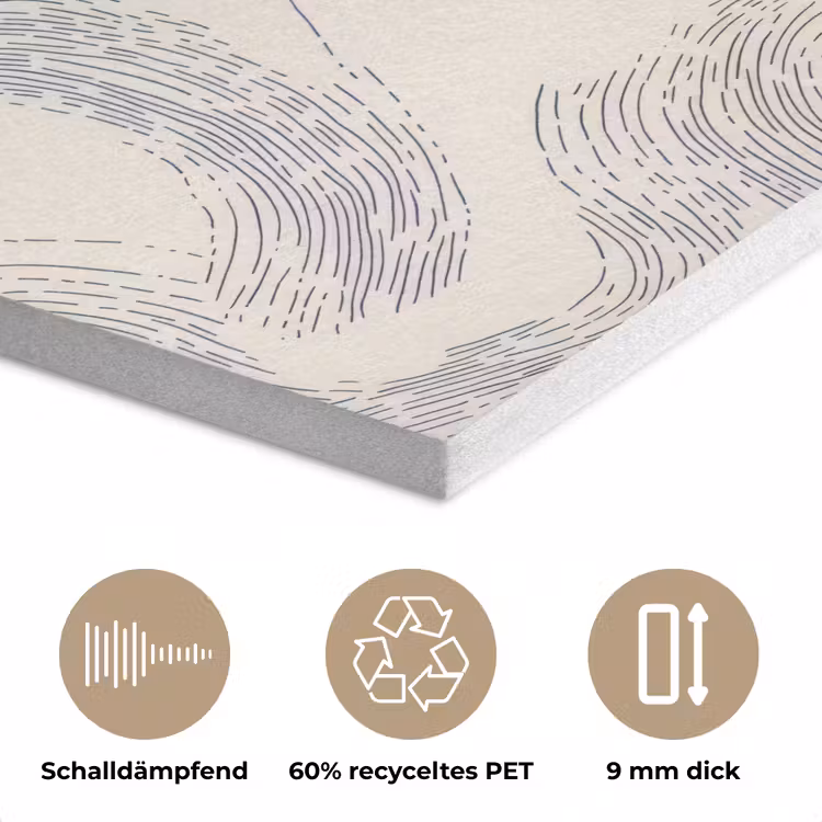 Lijnen - Patroon - Beige - Minimalistisch PET vilt klein 837 -closeup_DE