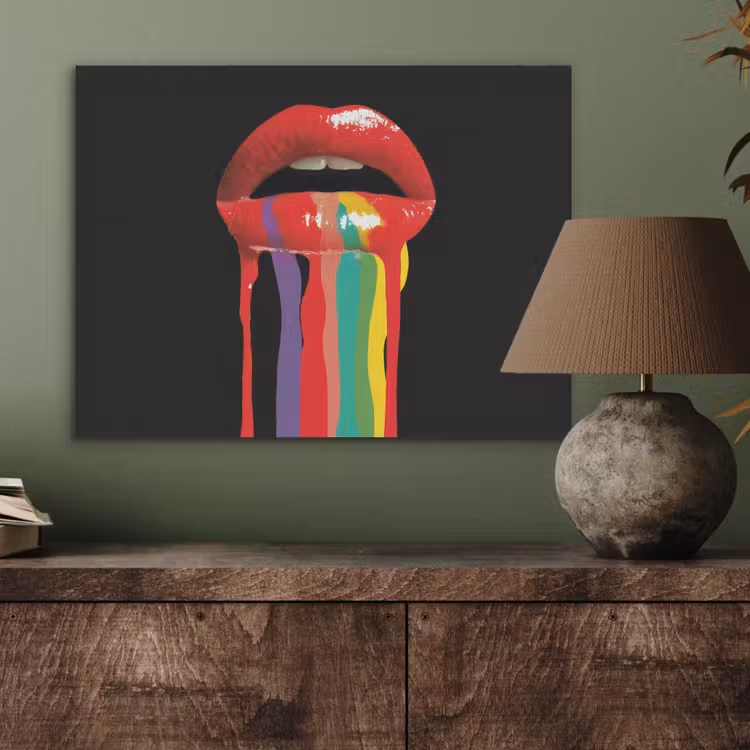Lippen - Kleuren - Zwart PET vilt klein -sfeer2