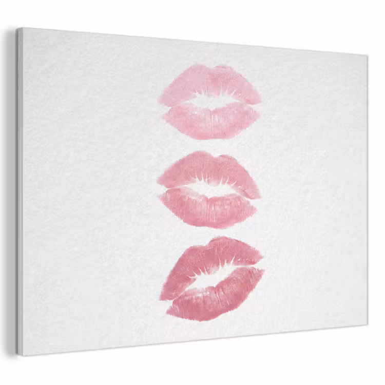 Lippen - Kusafdruk - Roze - Modern - Abstract PET vilt klein -3d