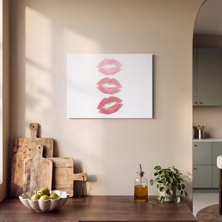 Lippen - Kusafdruk - Roze - Modern - Abstract PET vilt klein -sfeer2
