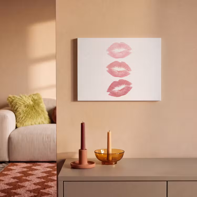 Lippen - Kusafdruk - Roze - Modern - Abstract PET vilt klein -sfeer1