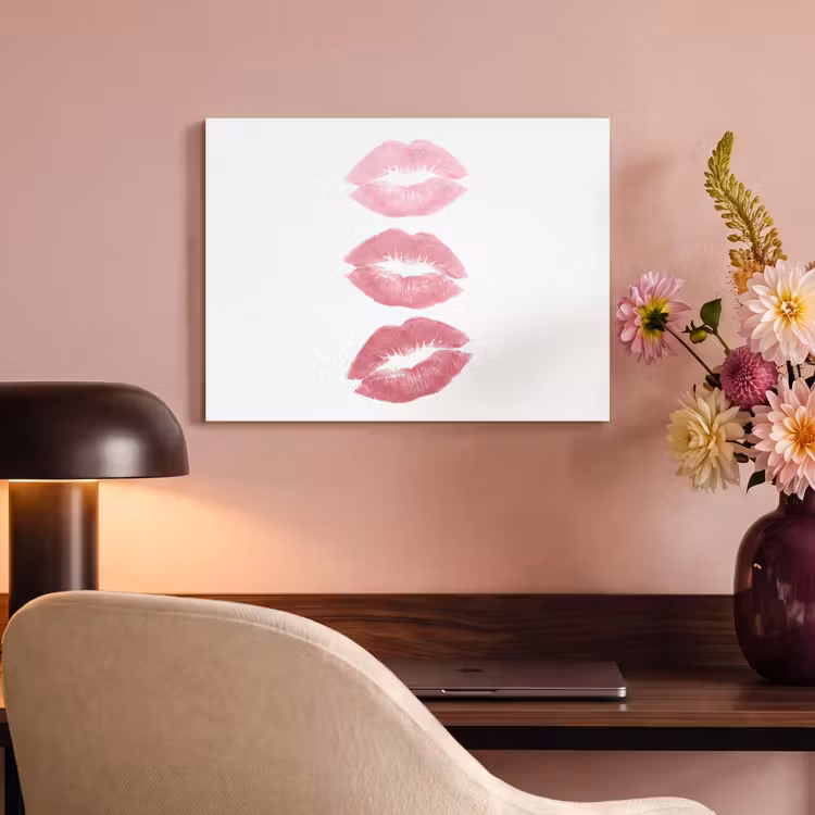 Lippen - Kusafdruk - Roze - Modern - Abstract PET vilt klein -sfeer3