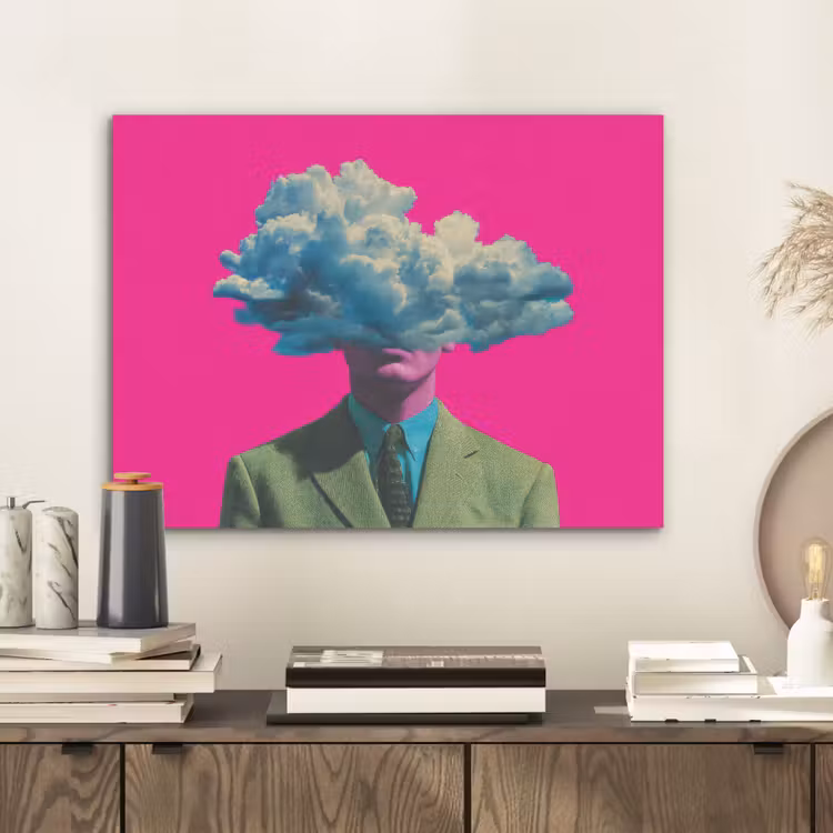 Man - Pak - Wolk - Roze PET vilt klein -sfeer1