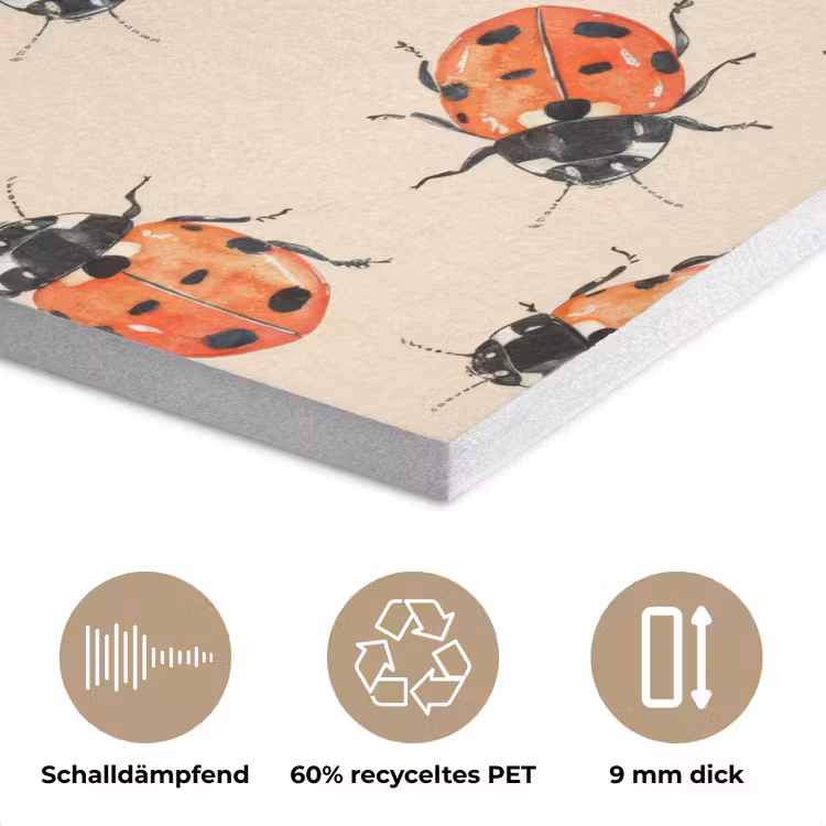 Lieveheersbeestjes - Patroon - Rood PET vilt klein 837 -closeup_DE
