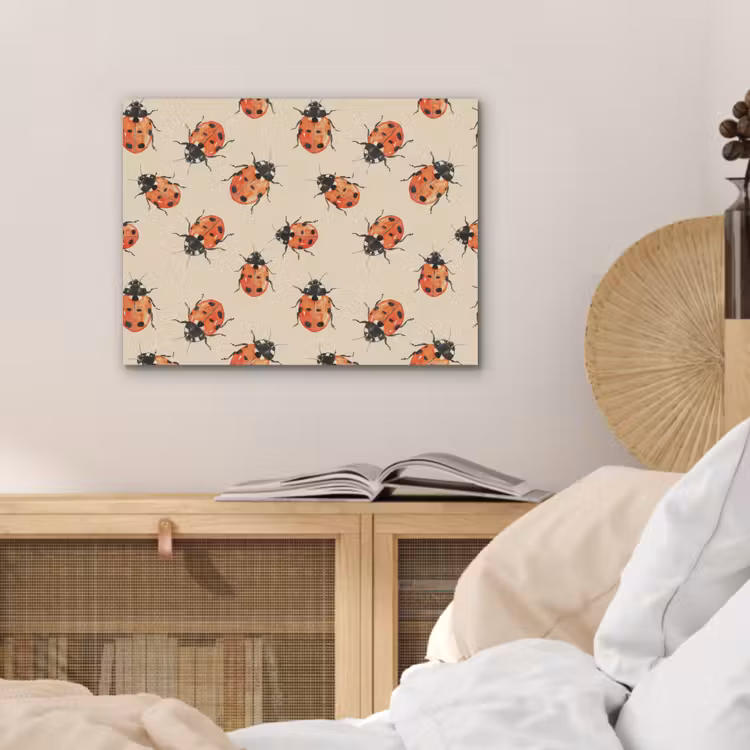 Lieveheersbeestjes - Patroon - Rood PET vilt klein 837 -sfeer3