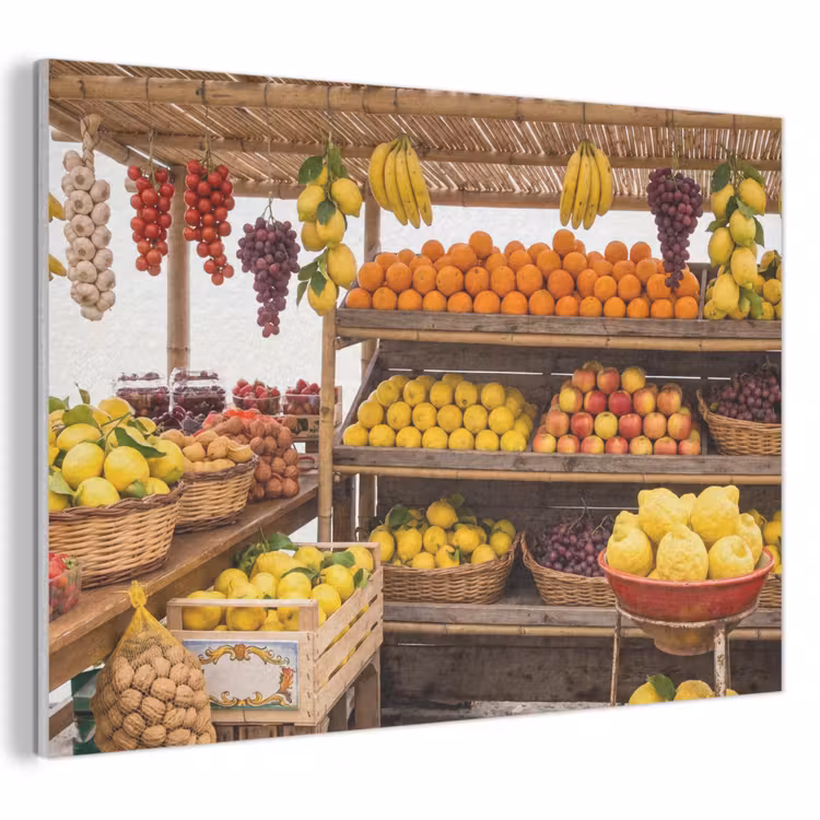 Akustikbild - Marktstand – Obst – Frisch - Marktkraam - Fruit - Vers PET vilt klein