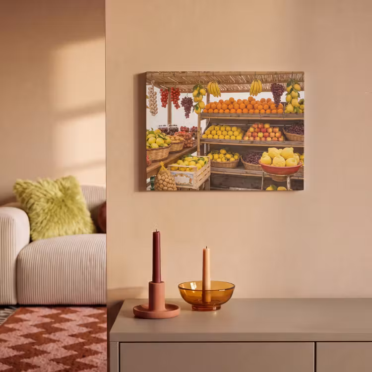 Akustikbild - Marktstand – Obst – Frisch - Marktkraam - Fruit - Vers PET vilt klein