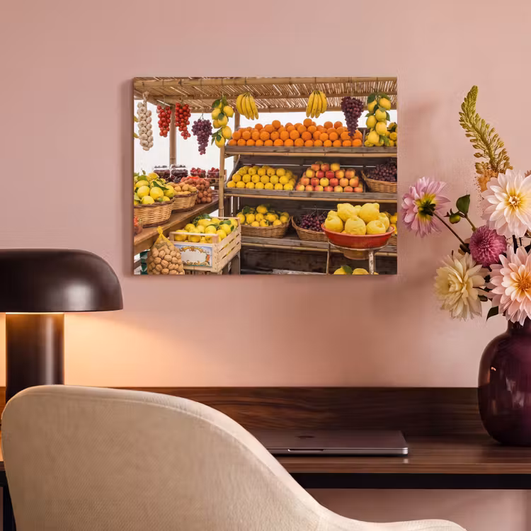 Akustikbild - Marktstand – Obst – Frisch - Marktkraam - Fruit - Vers PET vilt klein