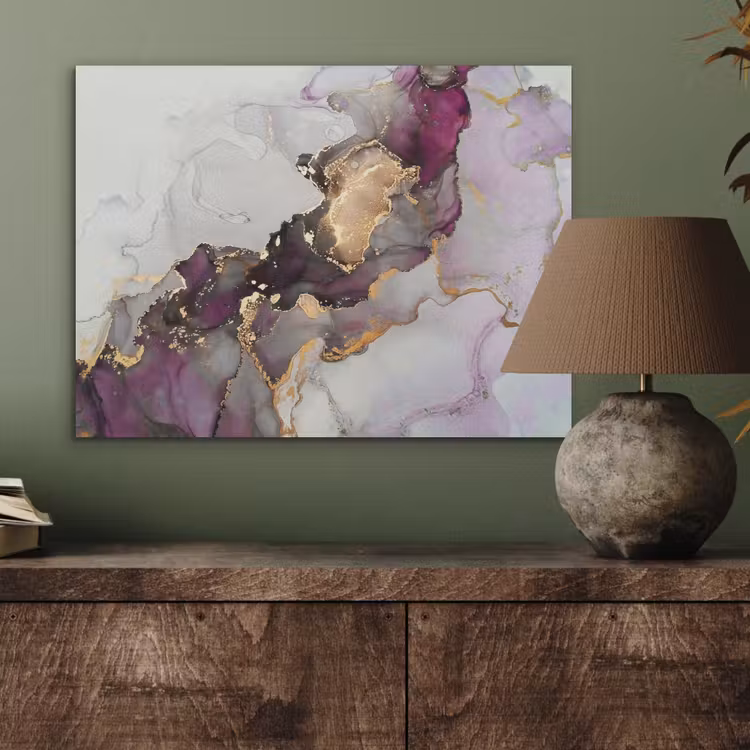 Marmer - Abstract - Goud - Paars PET vilt klein -sfeer2