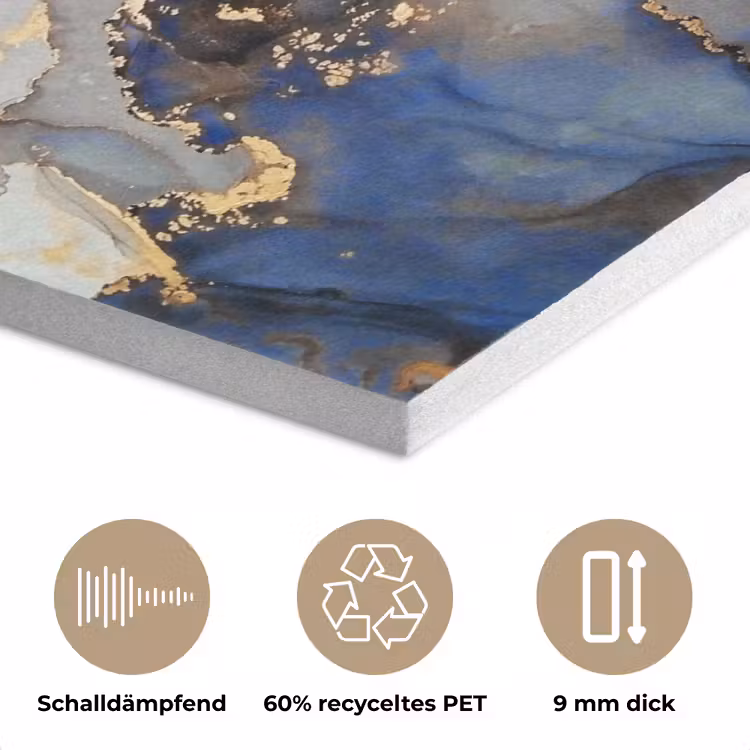 Marmer - Blauw - Goud PET vilt klein -closeup_DE