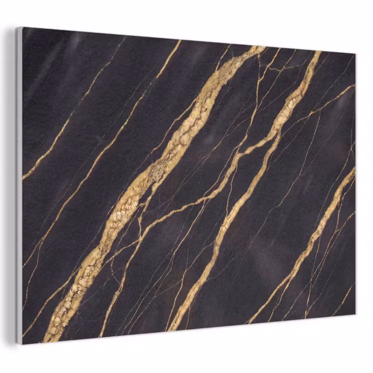 Marmer - Goud - Textuur - Abstract - Zwart PET vilt klein -3d
