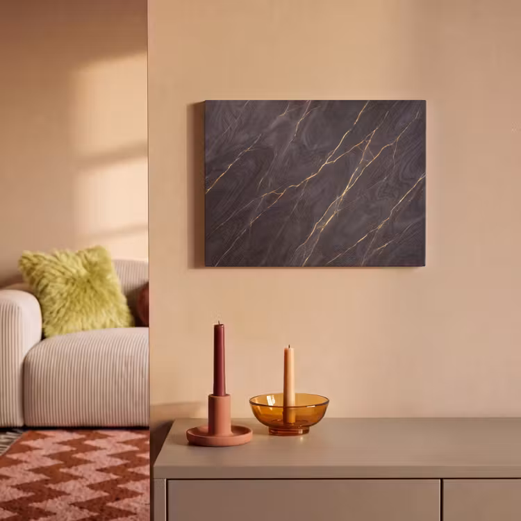Marmer - Goudaders - Abstract - Modern - Zwart PET vilt klein -sfeer1