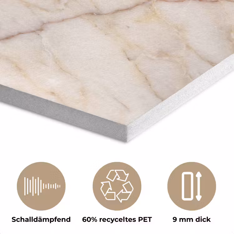 Marmer - Ader - Abstract - Wit - Goud PET vilt klein -closeup_DE