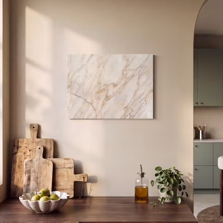 Marmer - Ader - Abstract - Wit - Goud PET vilt klein -sfeer2
