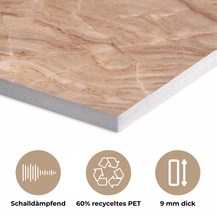 Marmer - Ader - Natuur - Abstract - Beige PET vilt klein -closeup_DE