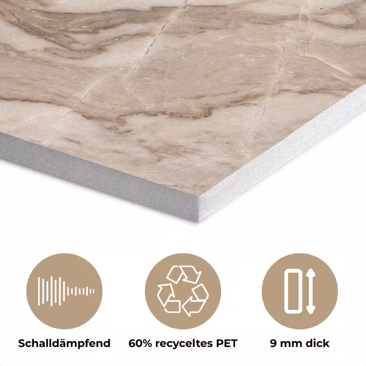 Marmer - Aderen - Textuur - Beige - Modern PET vilt klein -closeup_DE