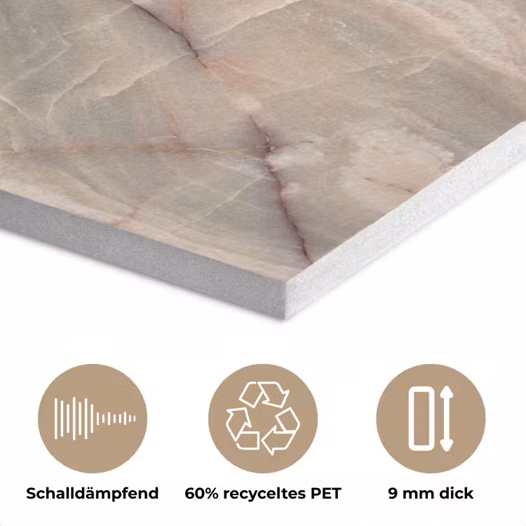 Marmer - Patroon - Abstract - Beige - Groen PET vilt klein -closeup_DE