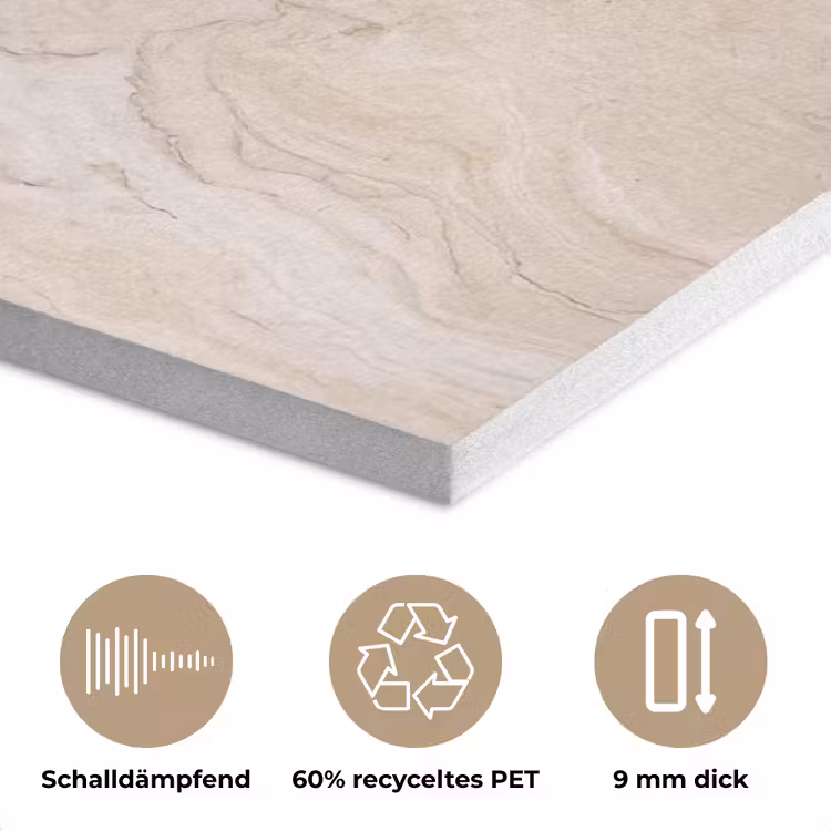 Marmer - Patroon - Beige - Steen - Abstract PET vilt klein -closeup_DE