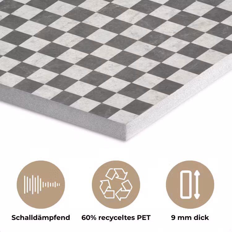 Marmer - Patroon - Grijs PET vilt klein 837 -closeup_DE