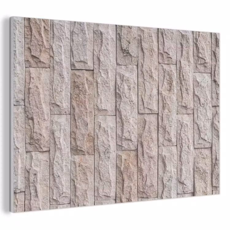 Muur - Steen - Ruw - Beige - Textuur PET vilt klein -3d