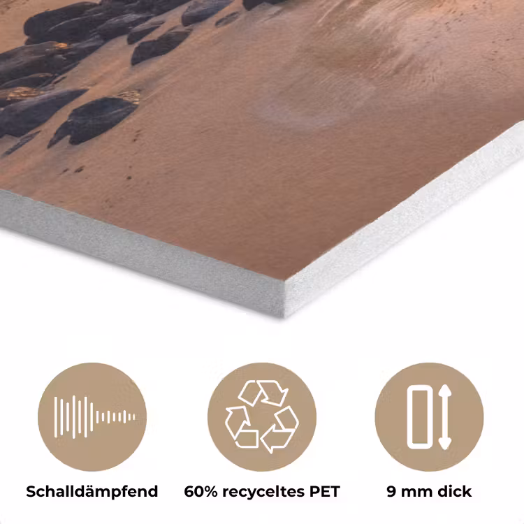 Zee - Berg - Landschap - Tropisch - Goud PET vilt klein -closeup_DE