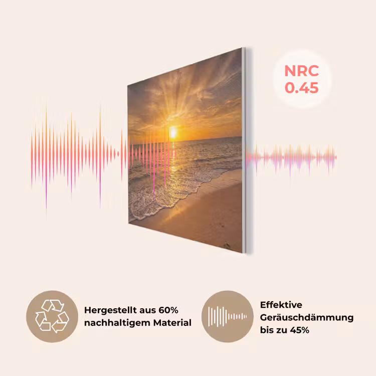 Zee - Zonsondergang - Golven - Kust - Oranje PET vilt klein -USP_DE