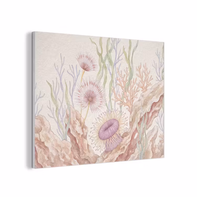 Zeeleven - Koraal - Onderwater - Illustratie - Kleurrijk PET vilt klein -3d