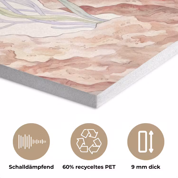 Zeeleven - Koraal - Onderwater - Illustratie - Kleurrijk PET vilt klein -closeup_DE