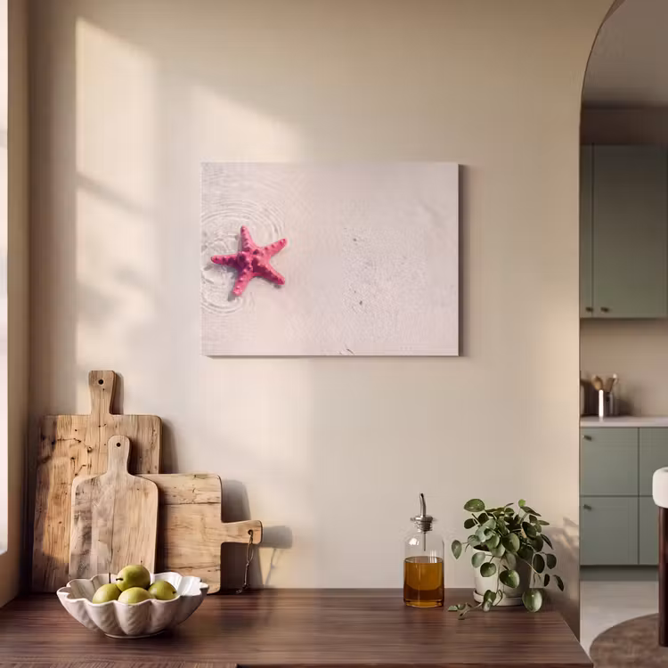 Zeeleven - Zeester - Strand - Roze - Water PET vilt klein -sfeer2