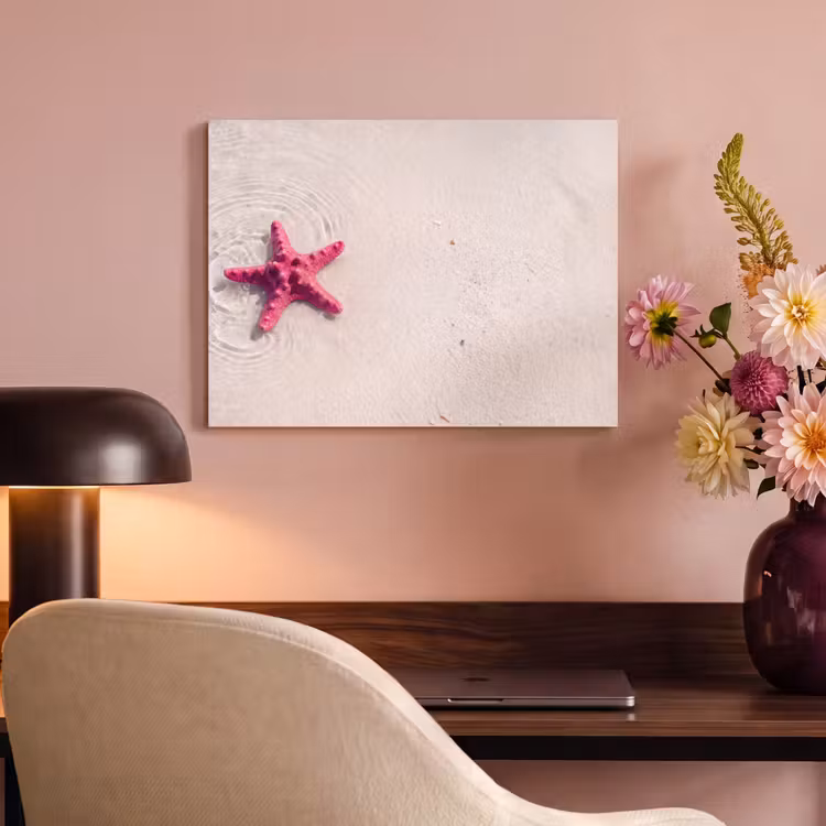 Zeeleven - Zeester - Strand - Roze - Water PET vilt klein -sfeer3