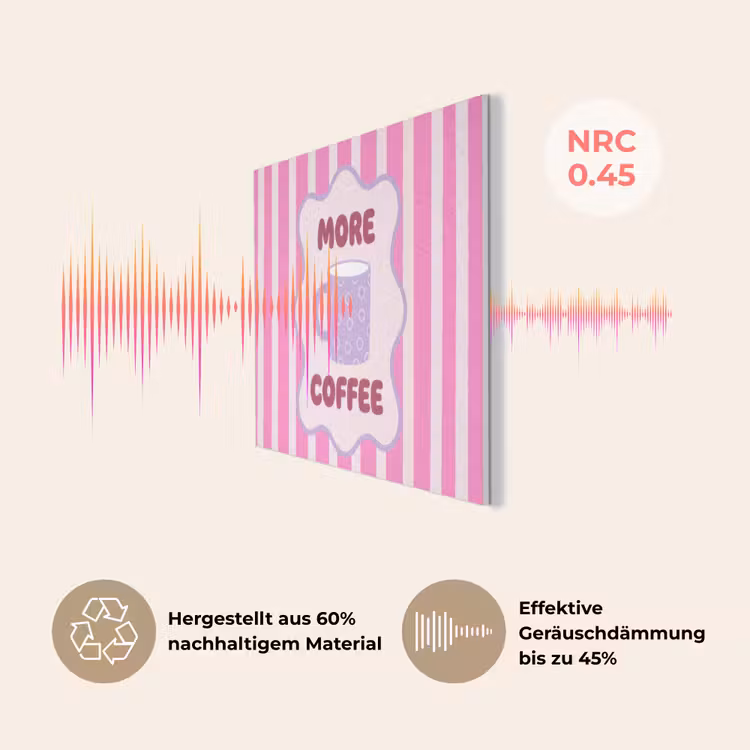 More coffee - Roze - Paars - Strepen - Mok PET vilt klein -USP_DE