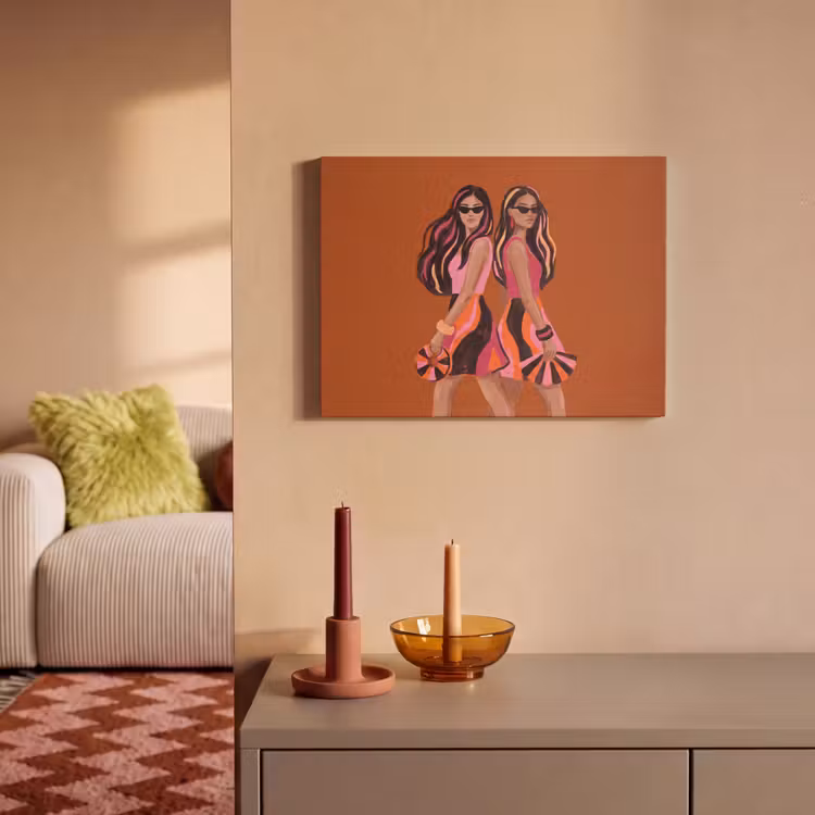 Mensen - Duo - Mode - Illustratie - Kleurrijk PET vilt klein -sfeer1