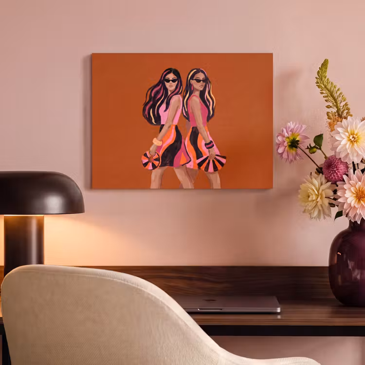 Mensen - Duo - Mode - Illustratie - Kleurrijk PET vilt klein -sfeer3