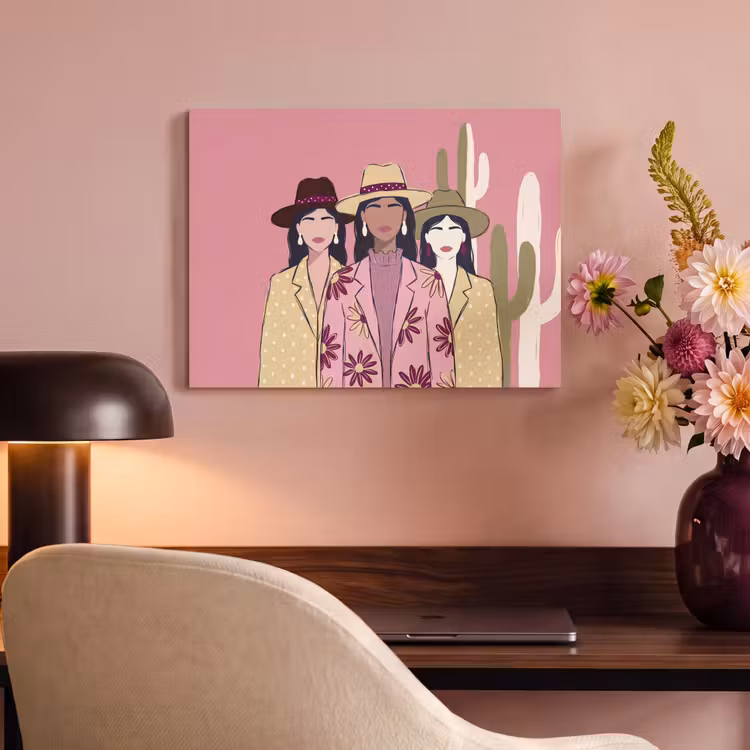 Mensen - Hoeden - Abstract - Roze - Portret PET vilt klein -sfeer3