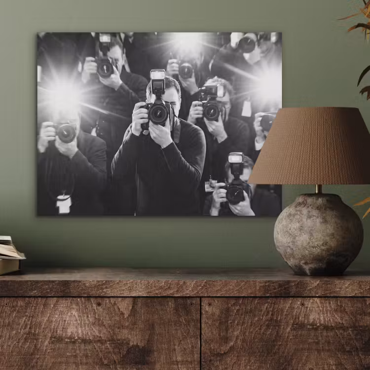Mensen - Camera - Flitslicht - Zwart-wit - Media PET vilt klein -sfeer2