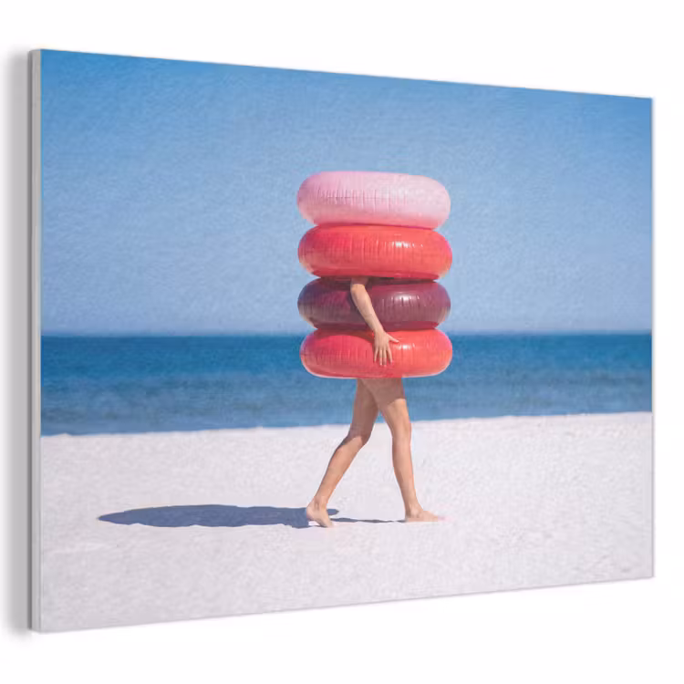 Mensen - Strand - Zomer - Recreatie - Kleurrijk PET vilt klein -3d