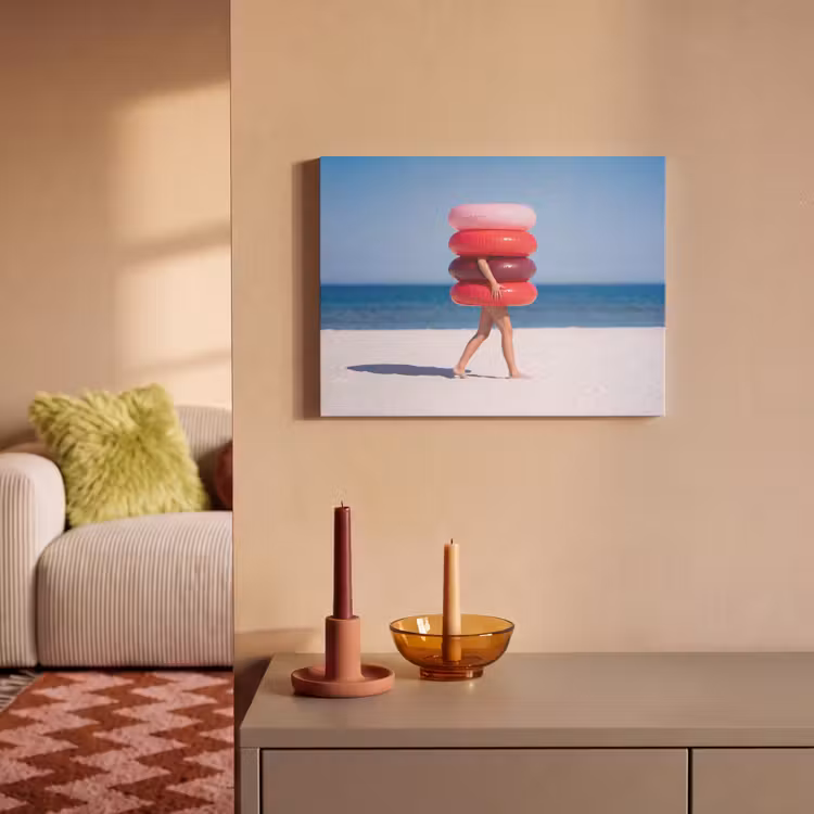 Mensen - Strand - Zomer - Recreatie - Kleurrijk PET vilt klein -sfeer1