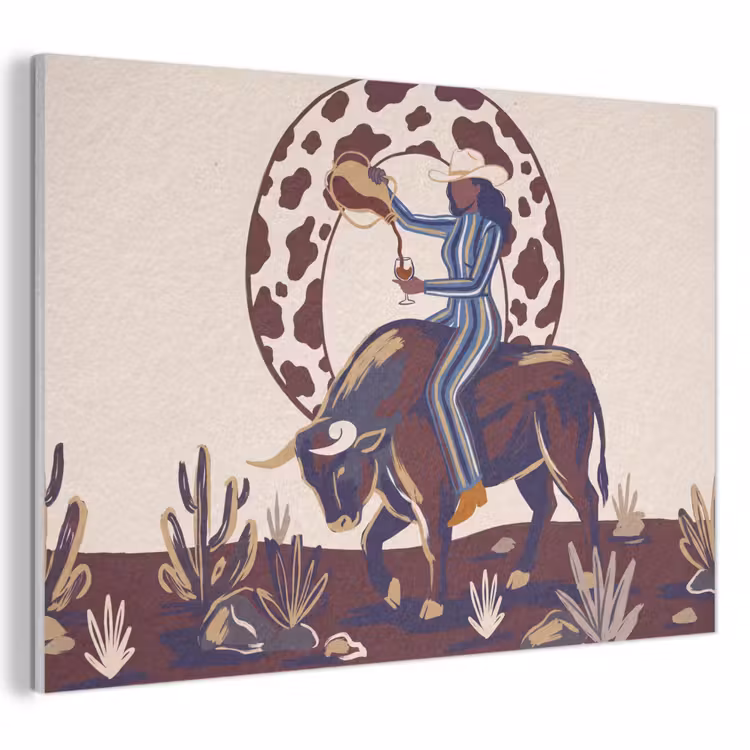 Mensen - Dieren - Cowboy - Abstract - Kleurrijk PET vilt klein -3d