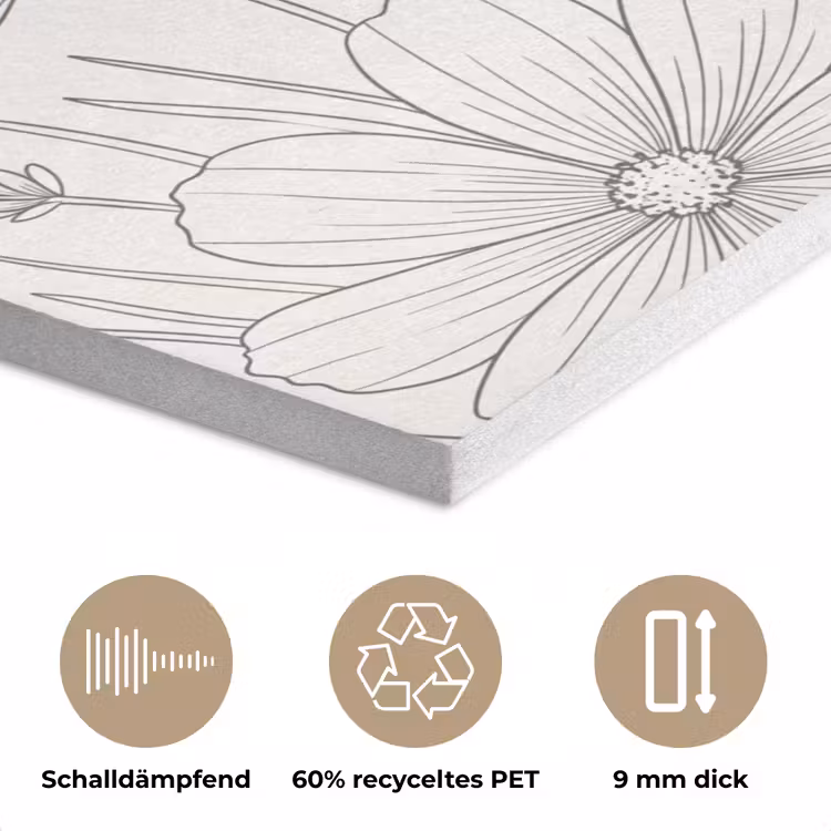 Minimalistisch - Modern - Bloemen - Beige PET vilt klein -closeup_DE