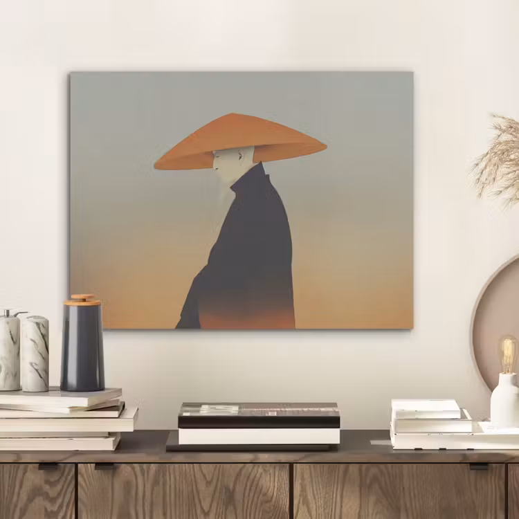 Minimalistisch - Silhouet - Oranje PET vilt klein -sfeer1