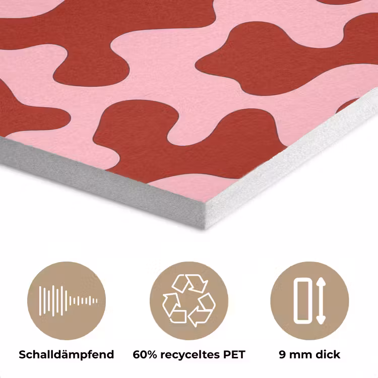 Modern - Abstract - Rood PET vilt klein 837 -closeup_DE