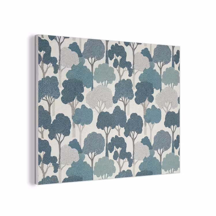 Modern - Bomen - Bos - Patroon - Blauw PET vilt klein 837 -3d