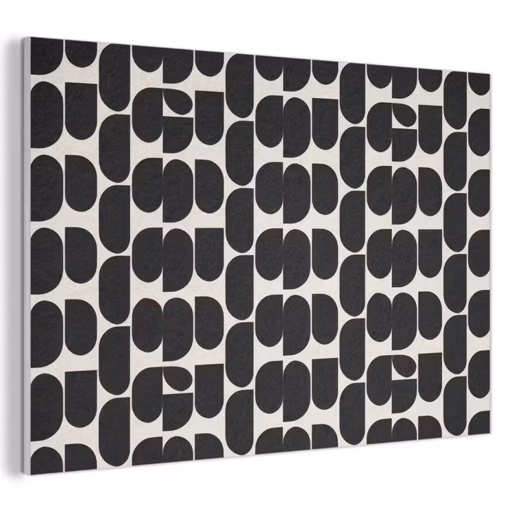 Modern - Patroon - Zwart PET vilt klein 837 -3d