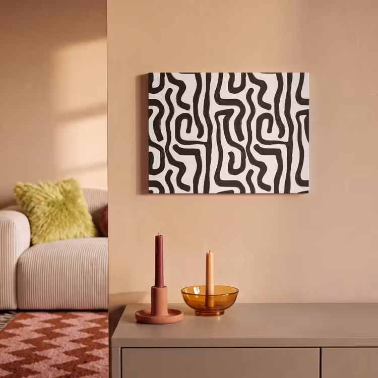 Modern - Lijnen - Zwart PET vilt klein 837 -sfeer1