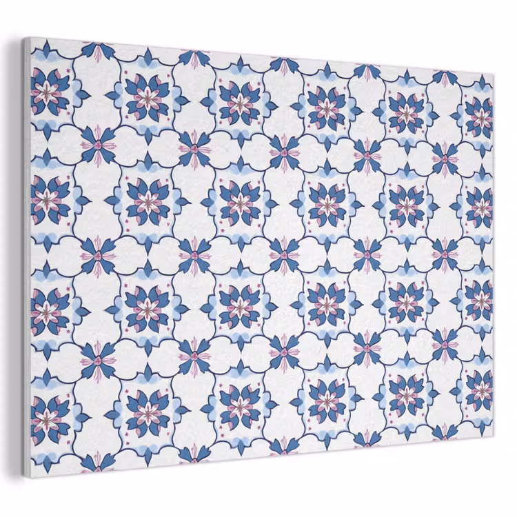 Modern - Patroon - Blauw - Roze PET vilt klein 837 -3d
