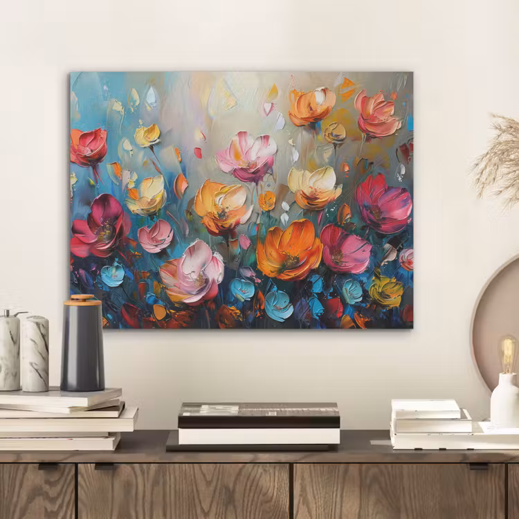 Klaprozen - Bloemen - Kunst - Botanisch PET vilt klein -sfeer1