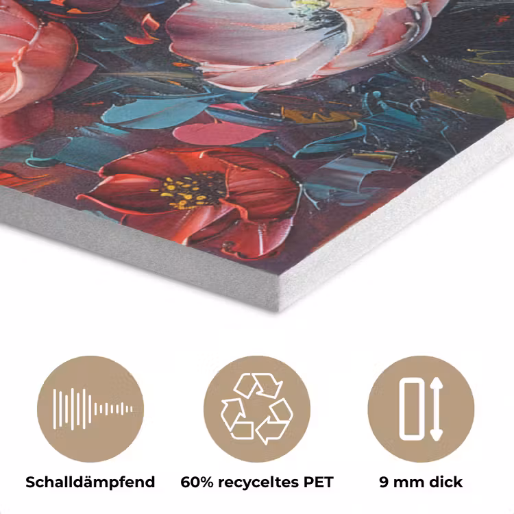 Klaprozen - Roze - Bloemen - Botanisch - Kunst PET vilt klein -closeup_DE