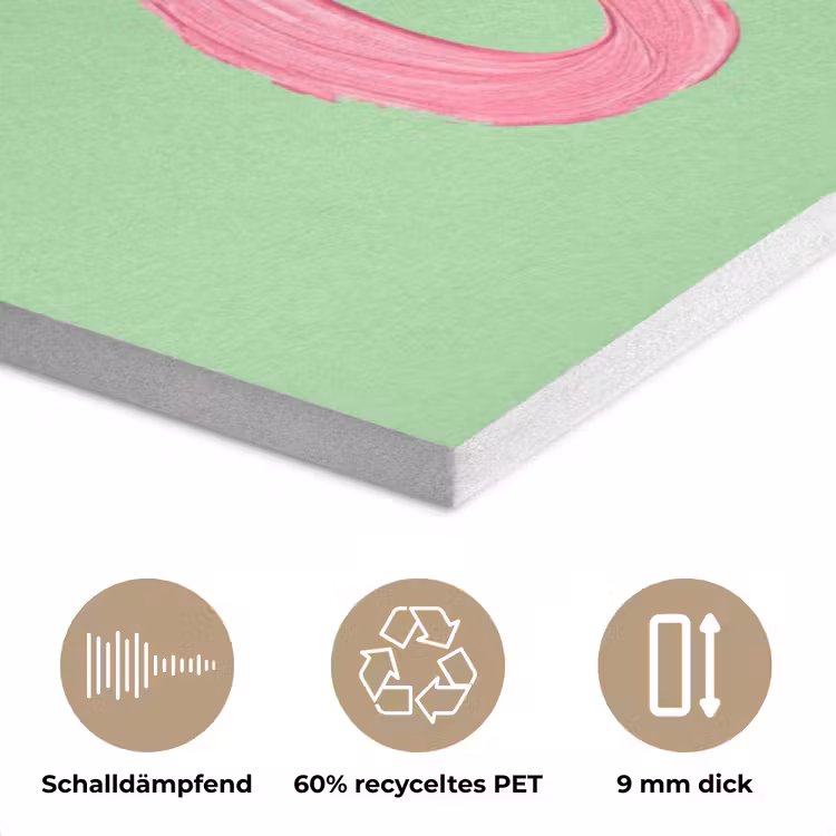 Mon cheri - Groen - Roze PET vilt klein -closeup_DE